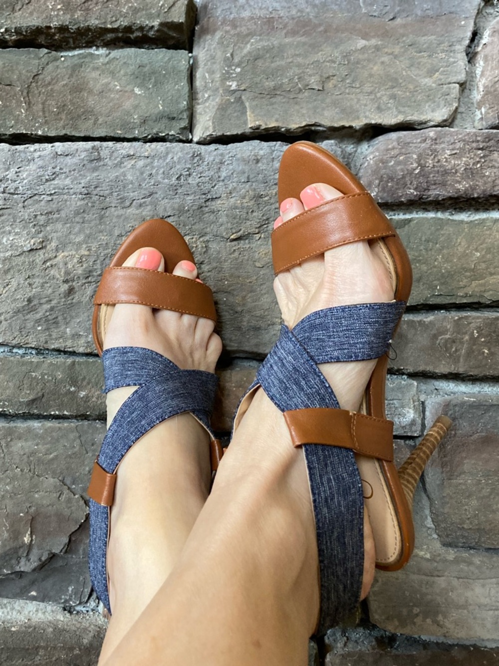 Jessica Simpson Mingle Heeled Sling Back Western Sandal